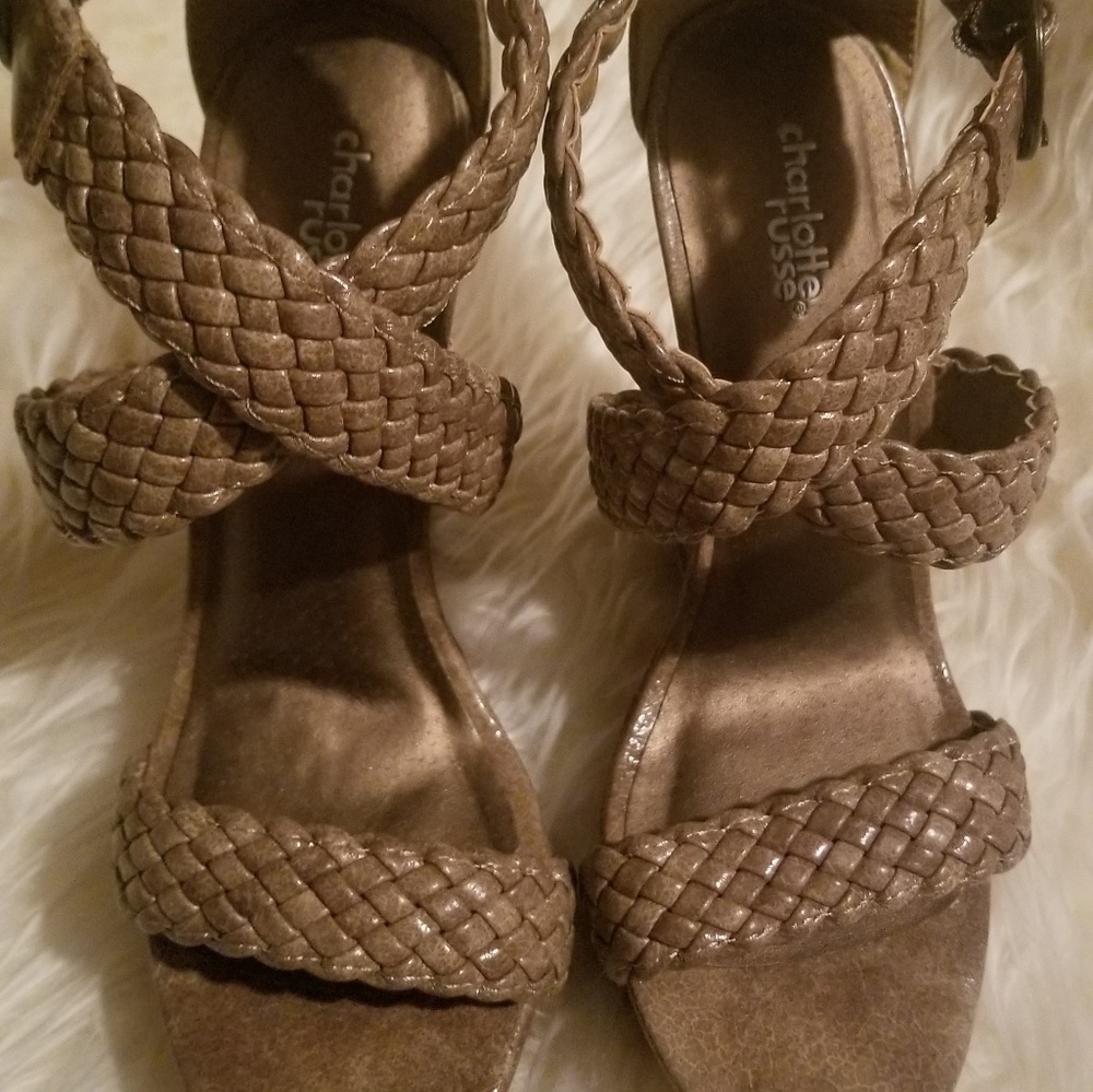 Braided wedge heels